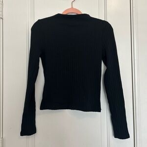 Noisy May Black Ribbed Long Sleeve Top